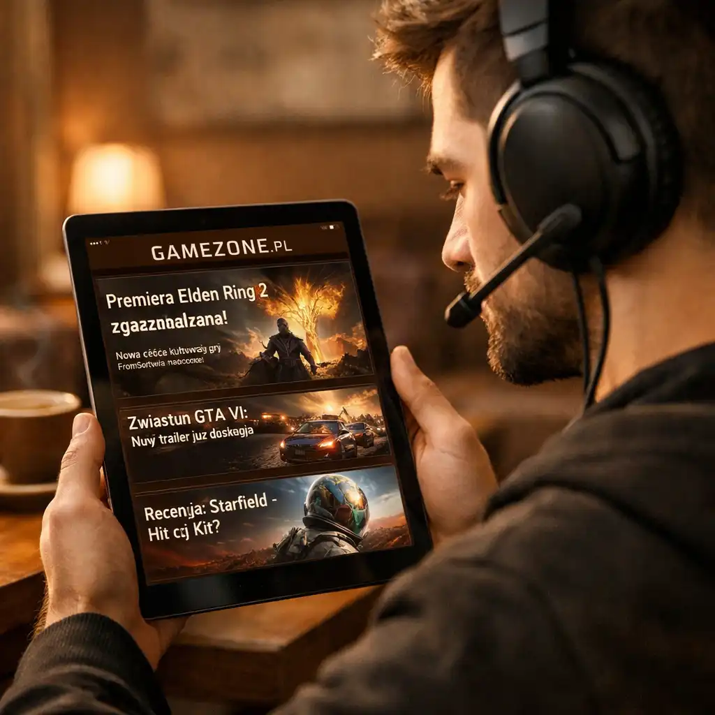 Nowoczesne miasto z neonami przedstawiające premierę gry na PC